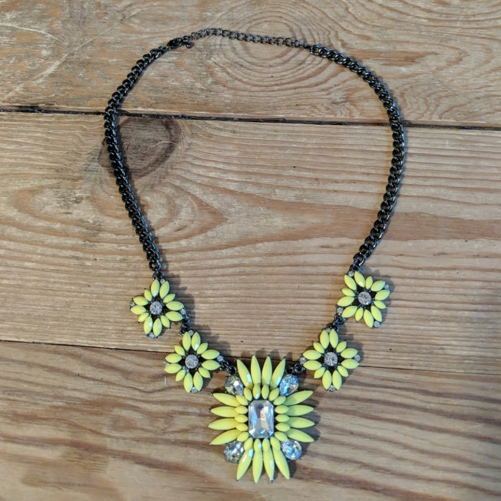 Flourescent yellow statement necklace